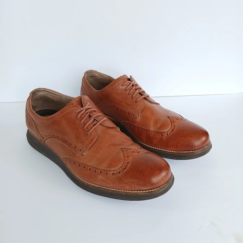 Cole Haan Grand Os Wingtip Brown Leather Oxford